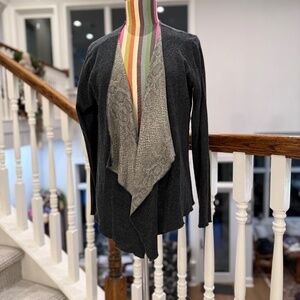 Sweater jacket open front, Majestic Paris, Size S, Gray
